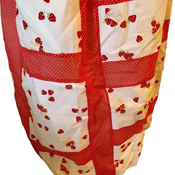 Mr.Hank Vintage 70s Cottagecore strawberry Patchwork Skirt Medium Red/white - Picture 3 of 7